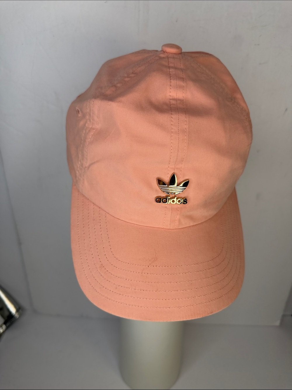 adidas Peach Cap with Gold Trefoil Emblem